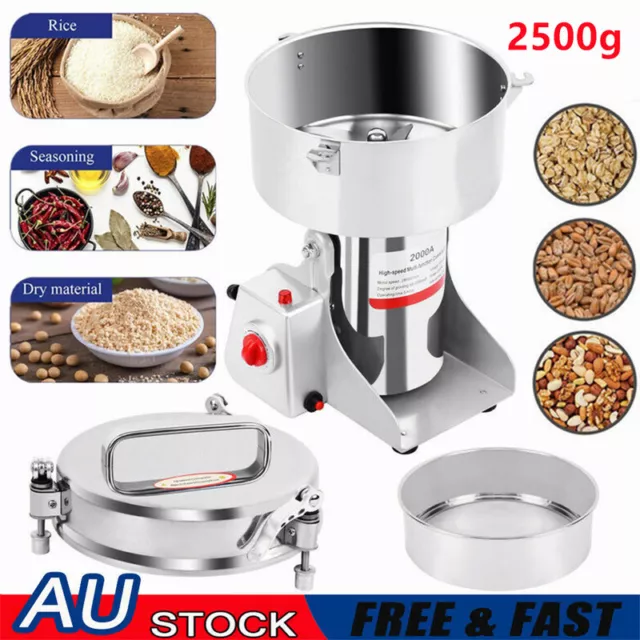 Electric Dry Food Grinder Machine Grain Spices Hebals Mill Cereal Grinding 2500g