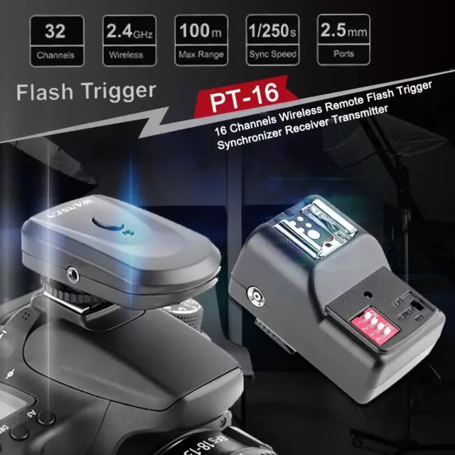 Hot Shoe Flash Lámpara 16 Canales Radio Inalámbrica Remoto Speedlite Disparadores de Flash