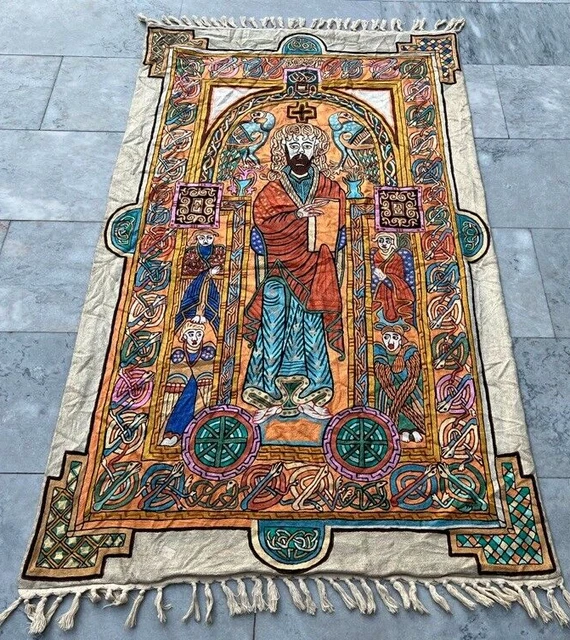 French Style Vintage Aubusson Handmade Boho Aubusson Rug Needle Point Rug 3x5 ft