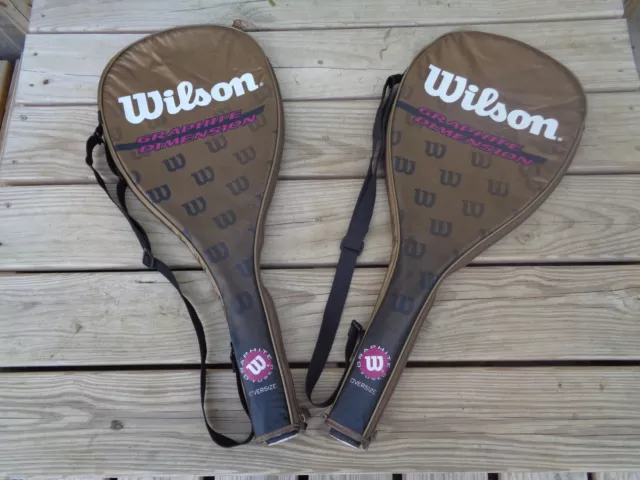 (2) Wilson Graphite Dimension Oversize Tennis Rackets + Cases