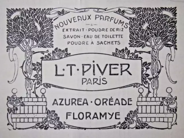 1908 L.t.piver Azurea Oreade Floramye Press Advertisement - Advertising