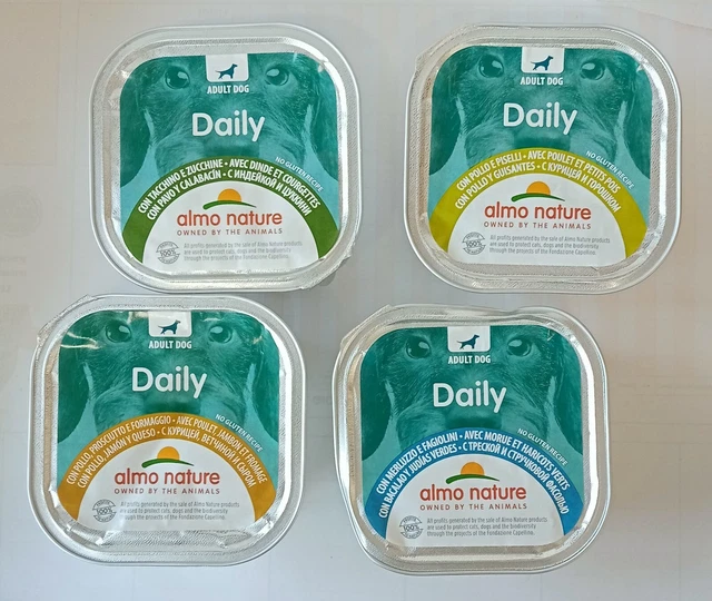 Almo Nature Cibo umido per Cane Adulto 4 scatole x 300gr Tot. kg 1,2 gusti misti