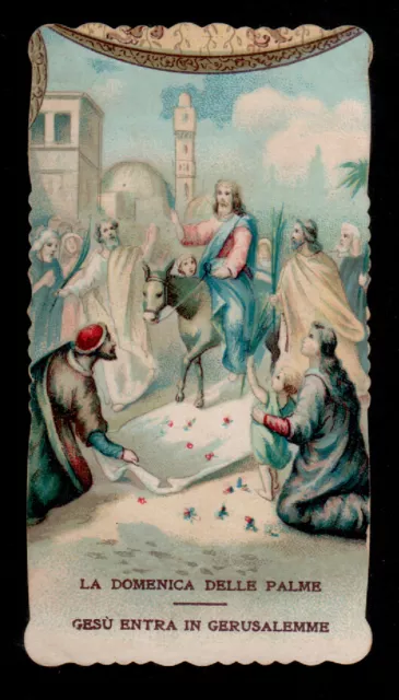 ANTICO Santino Holy Card LA DOMENICA DELLE PALME CROMO