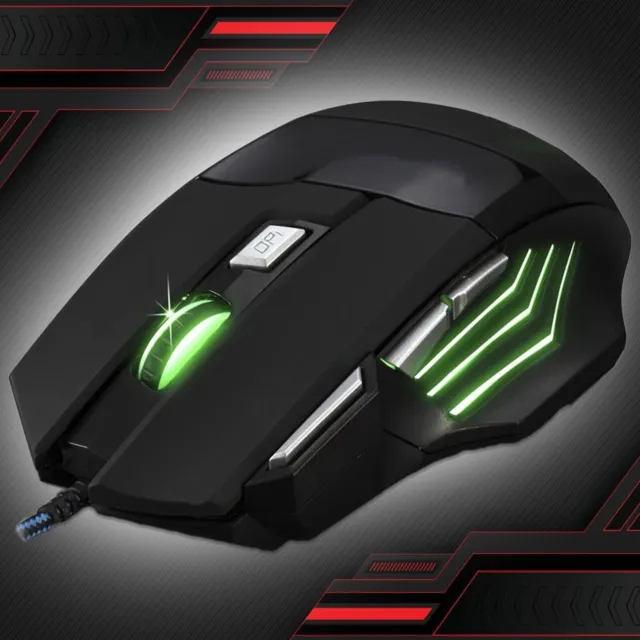 🔥Gaming Mouse Class 5500dpi LED Optical USB Wired 7 Button Colour Changing N/O