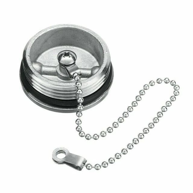 Pont Bateau Remplissage Réservoir Bouchon de Rechange &chain Inox Acier Eau Gas