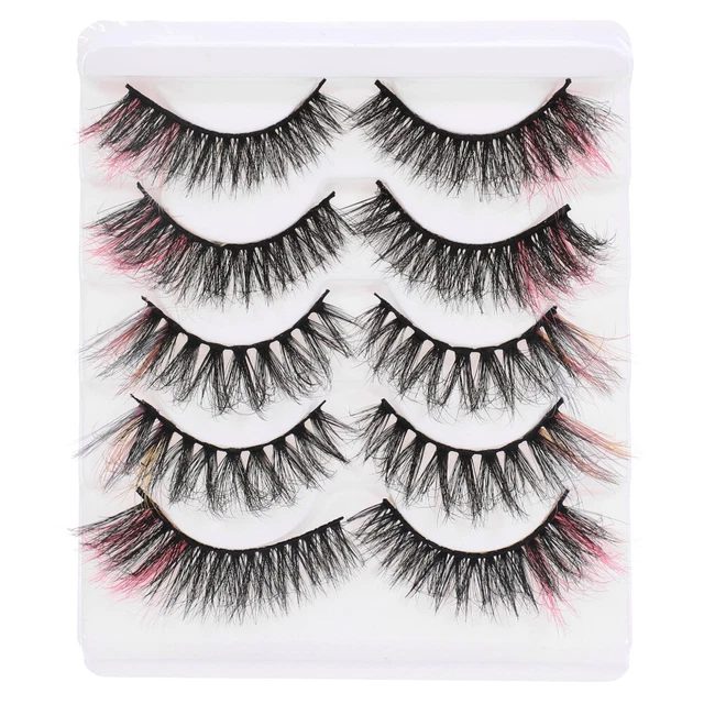 5 Pairs Colored Eyelashes Fake Lashes Colored False Eyelashes