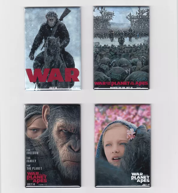 WAR FOR THE PLANET OF THE APES 2"x3" POSTER MAGNETS (print fridge rise dawn 2017