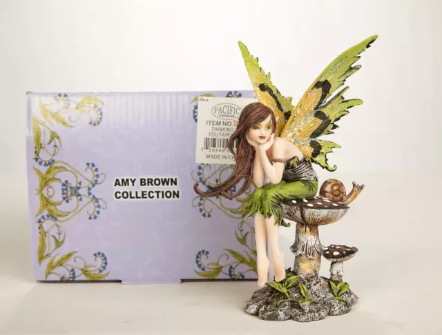 Artist Amy Brown 'Thinking of You' Elven Forest Faery Fairy 6" Statue Figurine 3