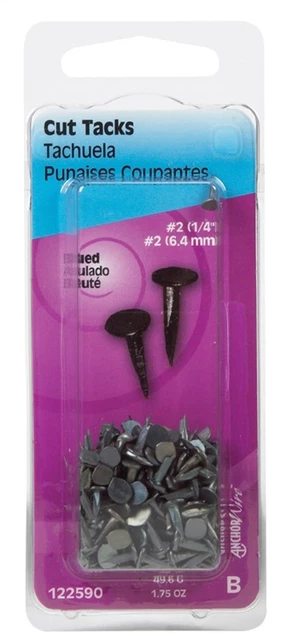 Hillman 122590 #2 x 1/4 in. Flat Broad Head Blued Cut Tacks 1.75 oz. (Pack of 6)