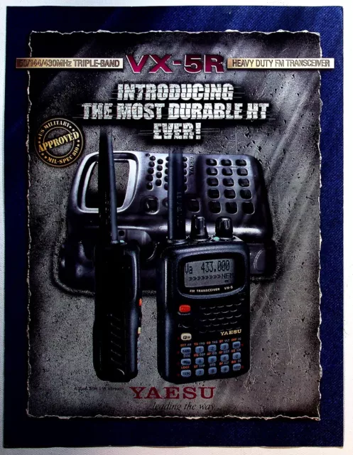 Yaesu Vx-5R Vhf Uhf Transceiver 4 Sided Original Color Brochure #2