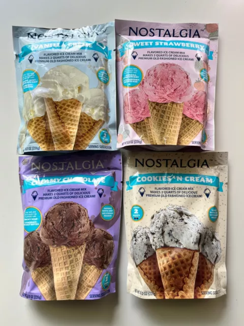 NOSTALGIA VANILLA CR ME Creamy Chocolate Ice Cream Mix Bundle 8