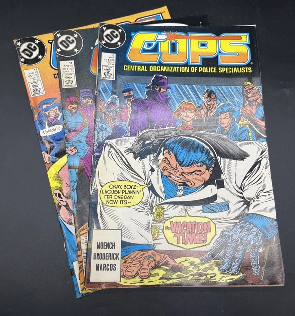 Lot Of 3 Vintage Cops DC Comic 1980s Issues 6, 11, & 12 C.O.P.S