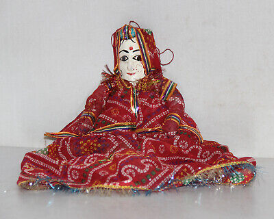 Rajasthani Ethnic Wooden Puppet Dolls Multi Colour Kathputli 10089