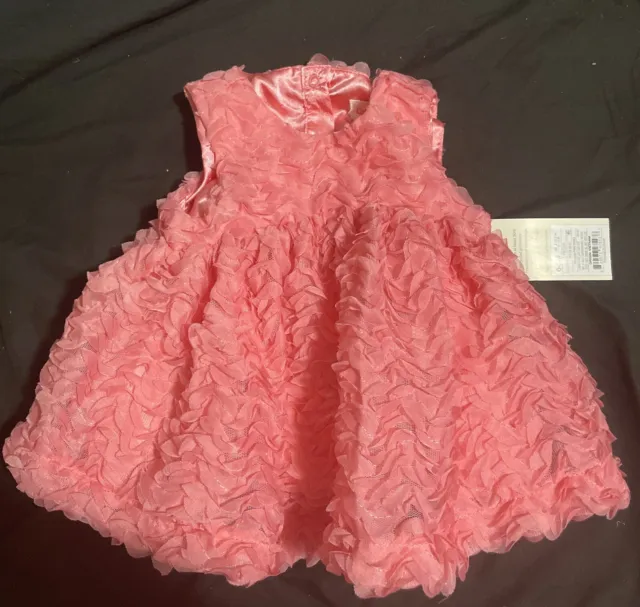 Cat And Jack Baby Girl Pink Ruffle Dress  0-3 Months  *NEW W TAG* Cat & Jack