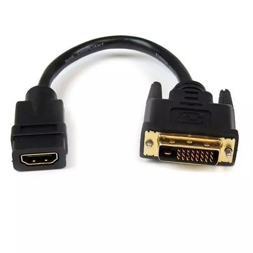 StarTech.com Adattatore cavo video HDMI a DVI-D da 20 cm - HDMI femmina a DVI ma