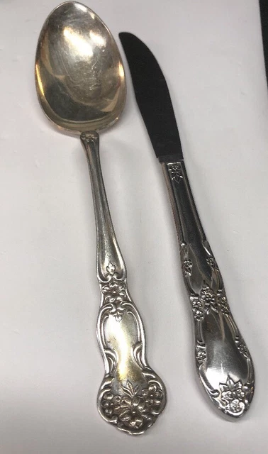 VINTAGE SIMEON L George H Rogers Company A1 Silver plate Serving Spoon Knife 9.99 PicClick