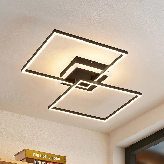 Lindby LED Deckenleuchte 'Edani' dimmbar mit Fernbedienung (Modern) in Schwarz