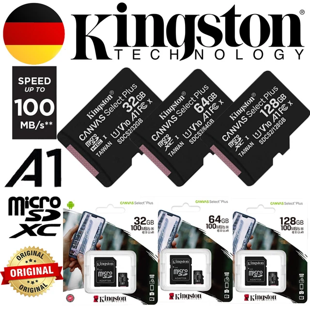 KINGSTON MICRO SD Karte SPEICHERKARTE 32GB 64GB 128GB 256GB MicroSD ...
