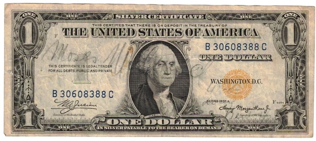 United States 1 Dollar 1935A F Silver Certificate North Africa Emergency Issue