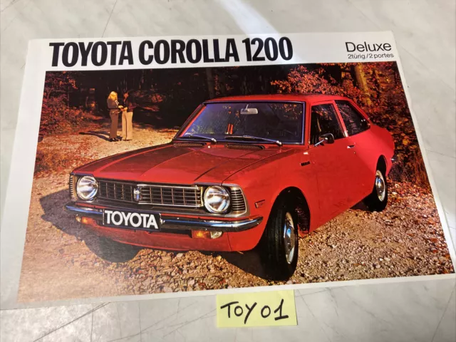 Toyota Corolla 1200 Deluxe 2 portes catalogue prospectus brochure de vente