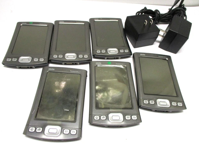Lot of 6 PalmOne Tungsten T5 Handheld PDA Organizer Handheld 2 chargers AS IS