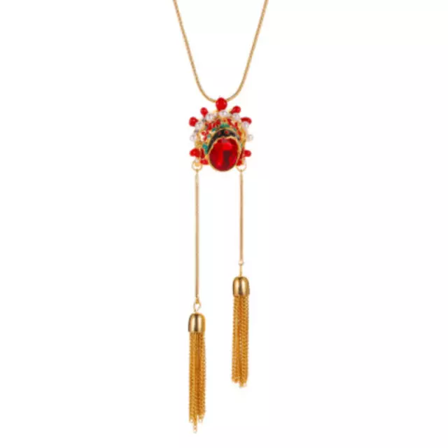 Chinese Style Retro Jewelry Creative Beijing Opera Mask Necklace Female Nacklace 3