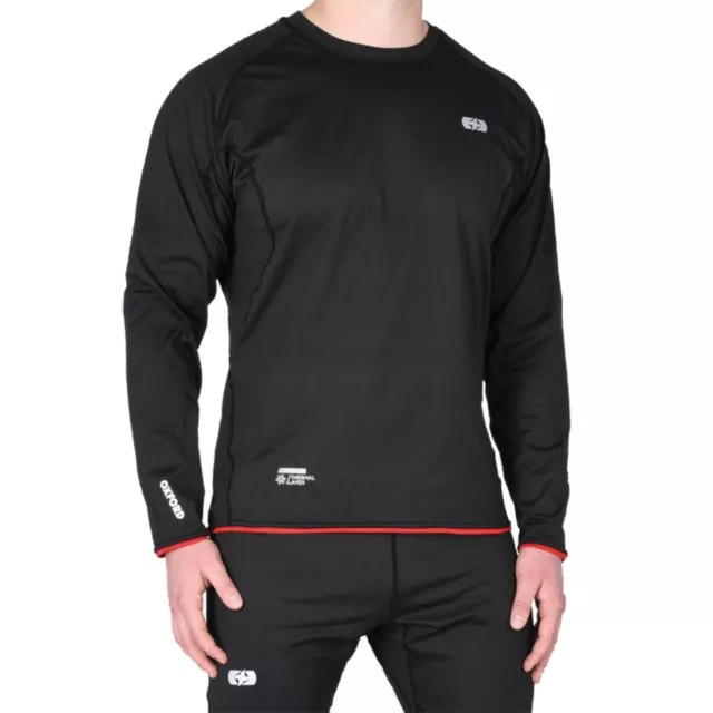 Oxford Layers Warm Dry Motorcycle Motorbike Thermal Base Layer Top - Black