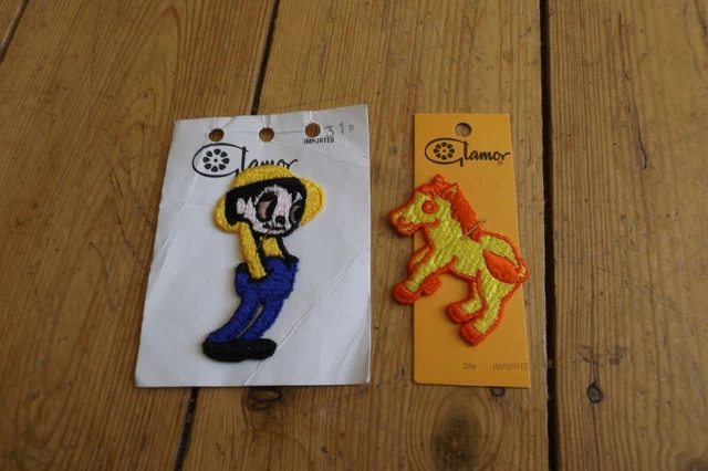 2 Glamour USA Patches Pferd und Bauernjunge NEU