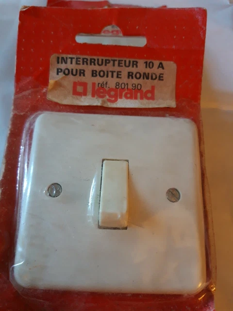 Interrupteur Simple Allumage Legrand MOSAIC Ancien - À Vis, 2 Fils - Ancien Stock Neuf