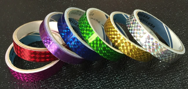 7 Prism 18mm TAPE Reflective Safety Sticky Fishing Lure Hula Hoop 3/4 Inch 0.75"