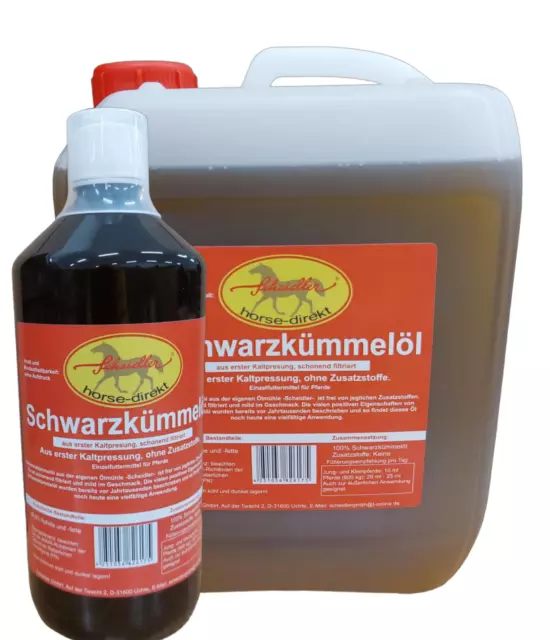 Schwarzkümmelöl,3,5 L (2,5 L Kanister + 1 L Flasche)  - Hund, Pferd