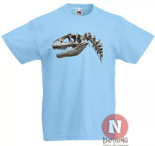 Dinosaurier T-Rex Skelett Knochen Kinder Kinder T-Shirt 3-13 Jahre bedruckt Design