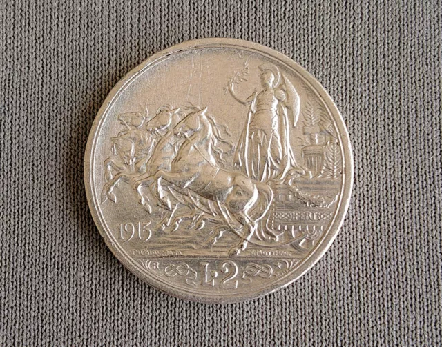 Regno d'Italia Vittorio Emanuele III 1915 2 Lire Quadriga briosa