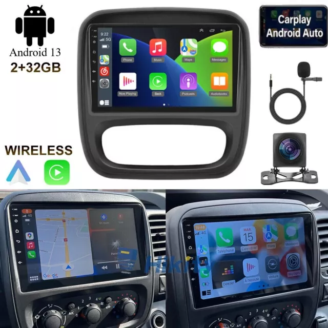 Autoradio Für Renault Trafic Opel Vivaro Android 13 GPS Navi 32G Carplay +Kamera