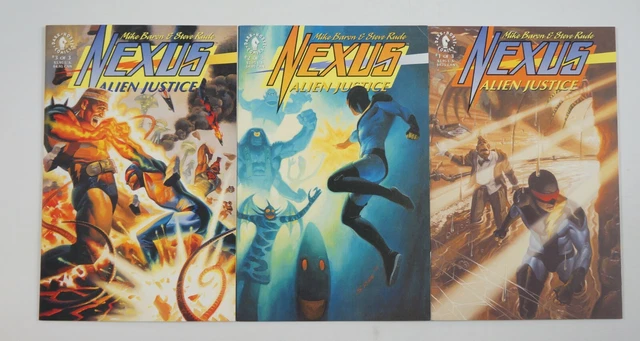 Nexus: Alien Justice #1-3 VF/NM complete series MIKE BARON steve rude set 2 lot