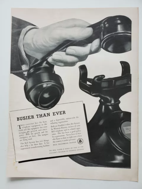 Bell Telephone Syst Western Electric Phone Hand Hanging Up 1941 Vintage Print Ad
