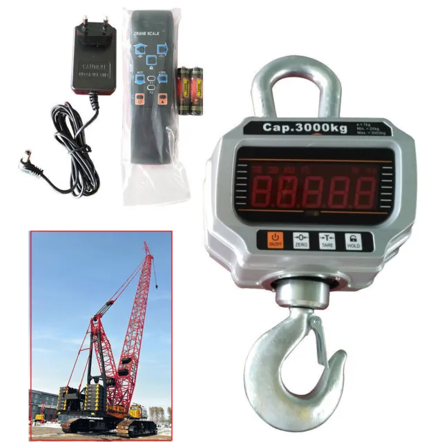 LED/LCD Digital Crane Scale Industrial Hanging Weighing Heavy Duty 0.5/1/3/5 ton
