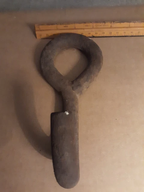 Vintage Unique Hand Forged Wrought Iron Hook 7"×2.5"