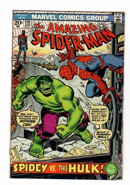 Marvel The Amazing Spider-Man #119 (1973)  Classic Spidey Vs Hulk  Bronze Age