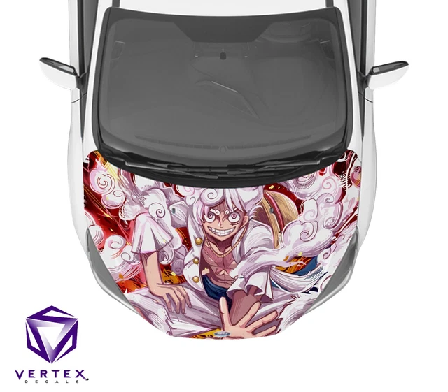 ONE PIECE LUFFY Gear 5 Anime Hood Wrap Weatherproof Vinyl Decal 50"X60