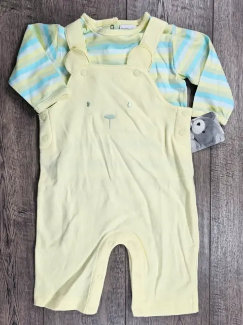 Baby Boy Clothes New Vintage Carter's 3-6 Month 2pc Bear Overalls Outfit
