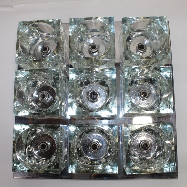 VTG Peill & Putzler Frosted Glass Ice Cube Light w/ 9 indivdual Cubes WORKS! VTG Peill & Putzler Frosted Glass Ice Cube Light w/ 9 indivdual Cubes WORKS!