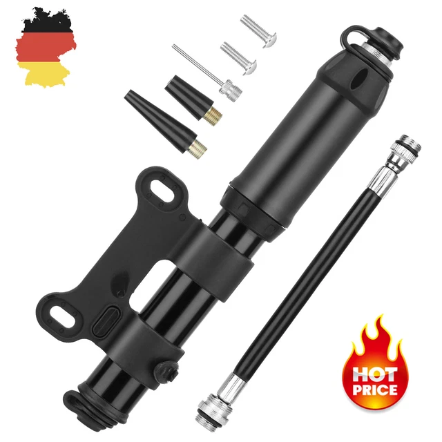 Mini pompe bicicletta pompa valvola Schrader&Presta 100PSI alluminio pompa aria portatile Fqn