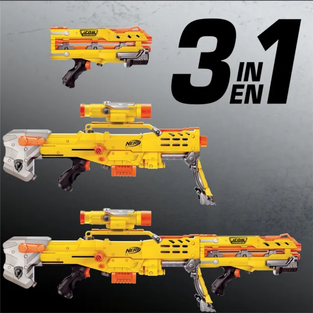 Nerf N-Strike Icon Series Longshot CS-6 3in1 Blaster Foam Darts Gun 2