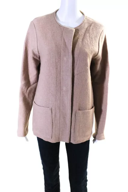Tahari Women's Wool Button Up Blazer Jacket Brown Size M
