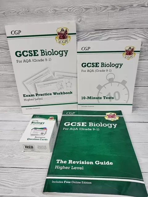 GCSE Biologie AQA Prüfungspraxis Arbeitsbuch/Revisionskarten/Testbuch Konvolut. PB