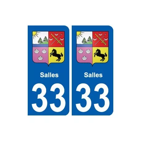 33 Salles blason ville autocollant plaque stickers arrondis