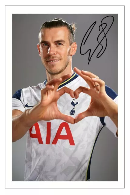 GARETH BALE Signed Autograph PHOTO Signature Gift Print TOTTENHAM HOTSPUR