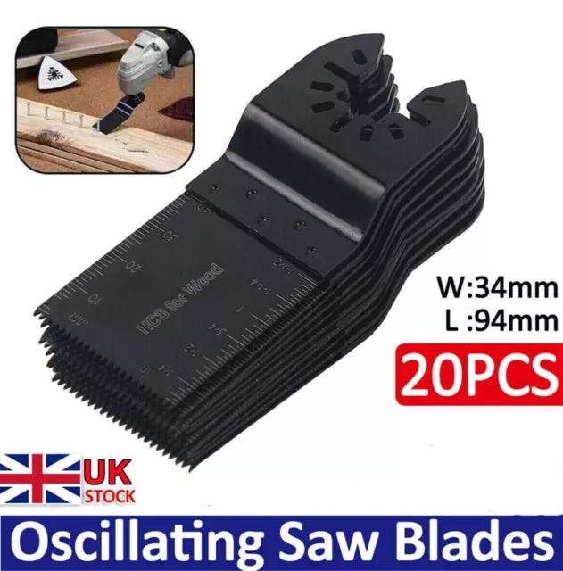 20PCS Oscillating Saw Blades Set Carbide  Multi Tool Blade Wood Metal Cutter