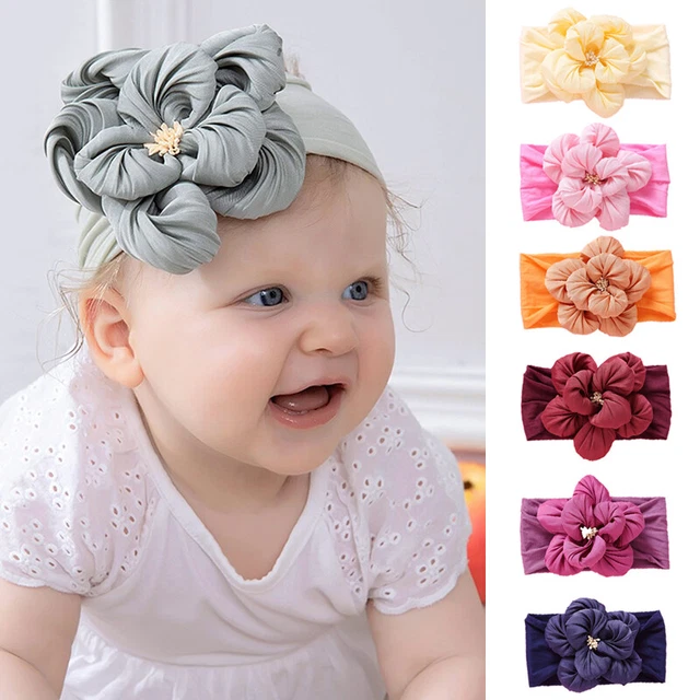 Fascia per capelli nfant bambina fiore ampia fascia elastica fascia per capelli neonato avvolgimento per testa